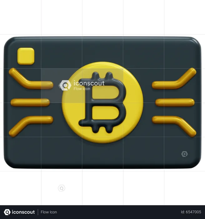 Cartão bitcoin  3D Icon