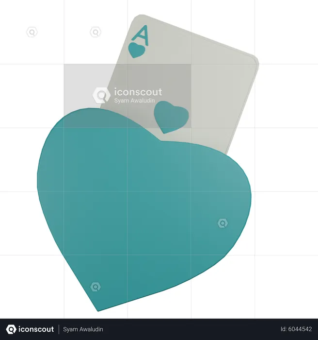 Cartão de coração  3D Icon