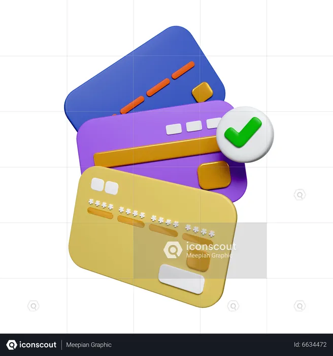 Cartão de crédito aprovado  3D Icon