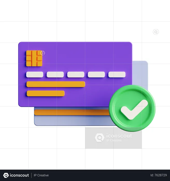 Cartão de crédito aprovado  3D Icon