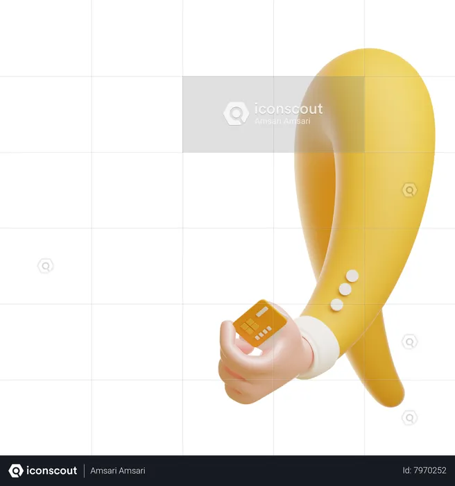 Mão segurando o cartão de crédito Emoji 3D Icon