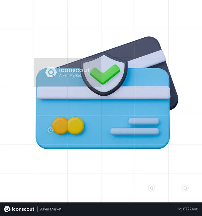 Cartão de crédito seguro  3D Icon