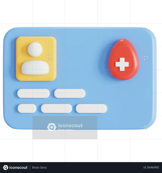 Cartão de doador de sangue  3D Icon