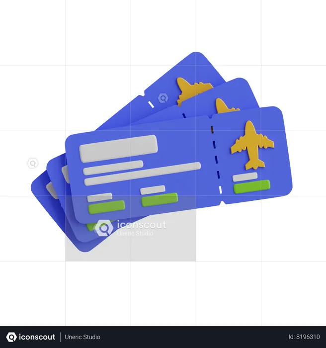Cartão de embarque  3D Icon