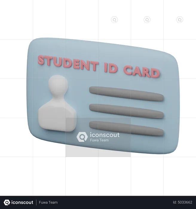 Cartão de estudante  3D Icon