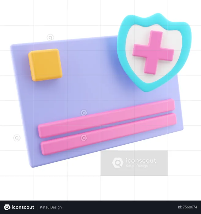 Cartão de seguro  3D Icon