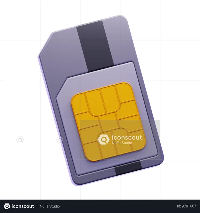 Cartão SIM  3D Icon