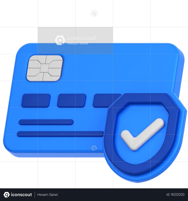 Cartão verificado  3D Icon