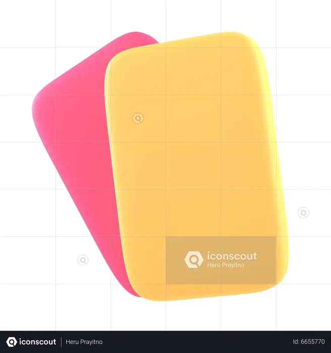 Cartão vermelho e amarelo  3D Icon