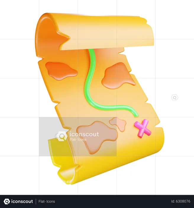 Carte au trésor  3D Icon