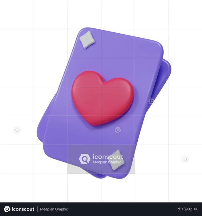 Carte avec coeur  3D Icon