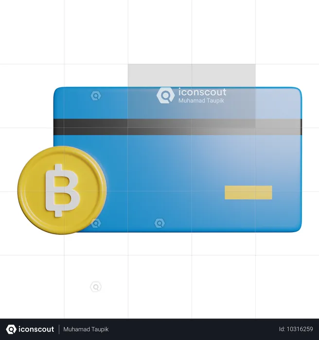 Carte bitcoin  3D Icon