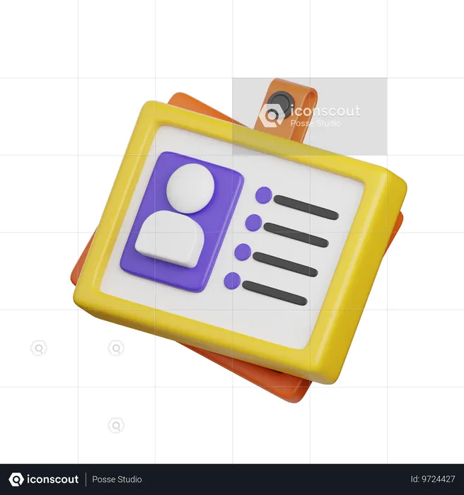 Carte d'identité d'employé  3D Icon