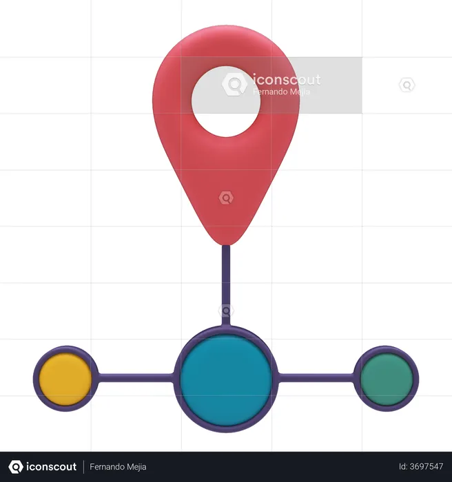 Carte de localisation  3D Icon