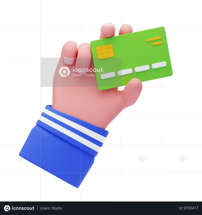 Carte de paiement portant à la main  3D Icon