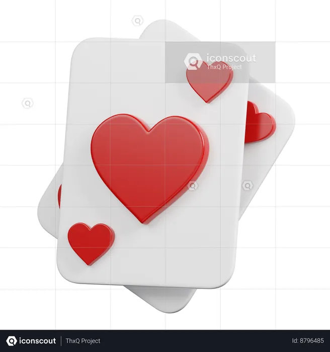 Carte de poker coeur  3D Icon