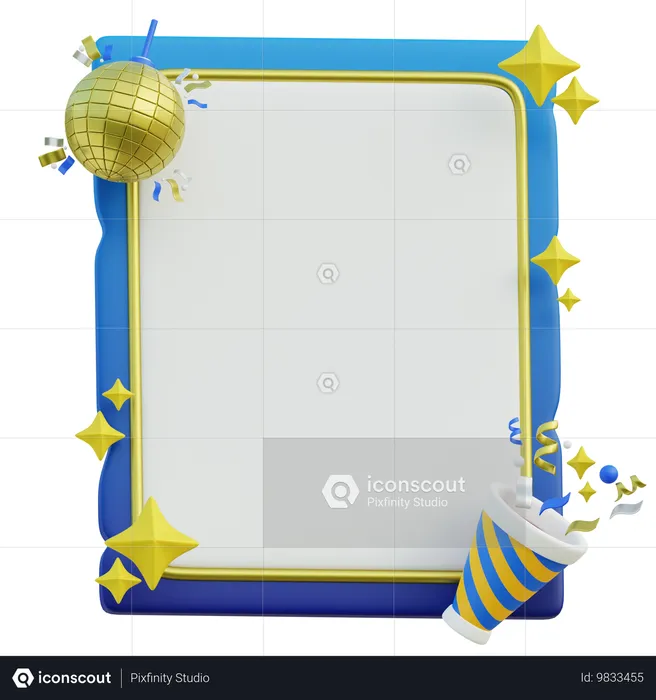 Carte d'invitation à une fête  3D Icon