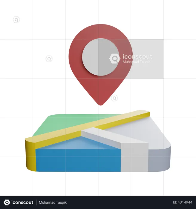 Emplacement sur la carte Logo 3D Logo