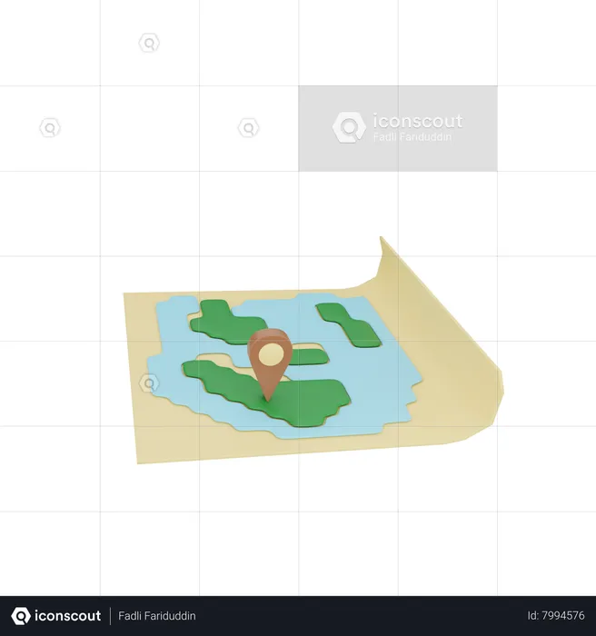 Emplacement sur la carte  3D Icon