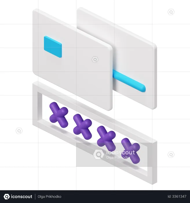 Mot de passe de la carte  3D Illustration