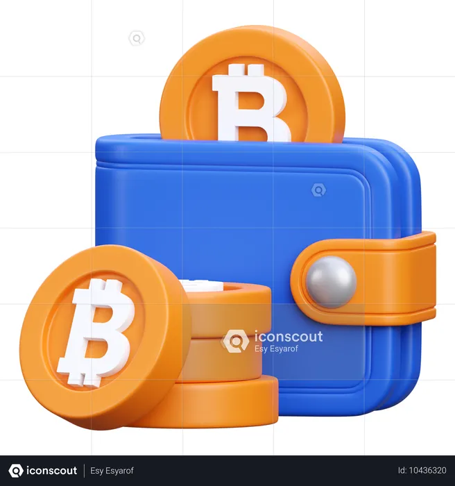 Carteira Bitcoin  3D Icon