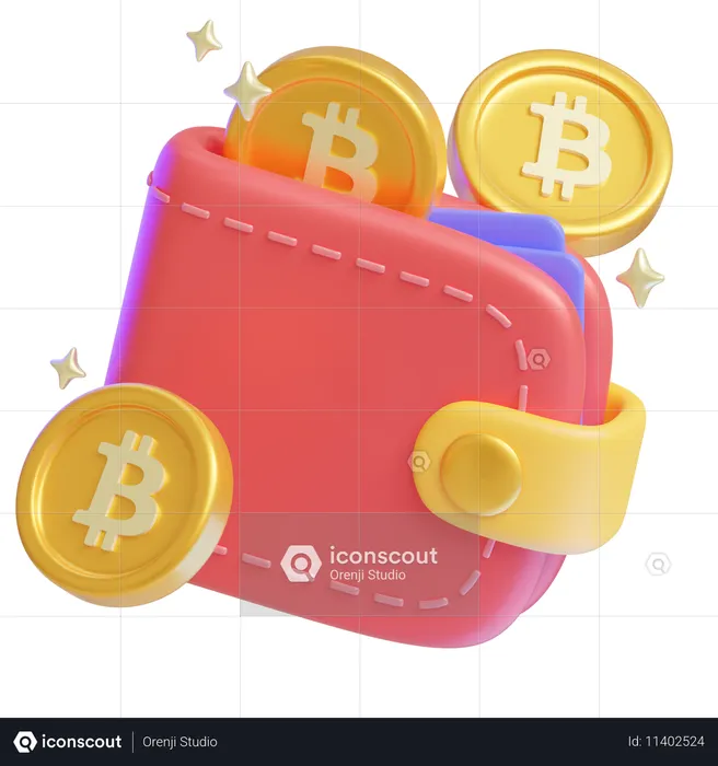 Carteira Bitcoin  3D Icon