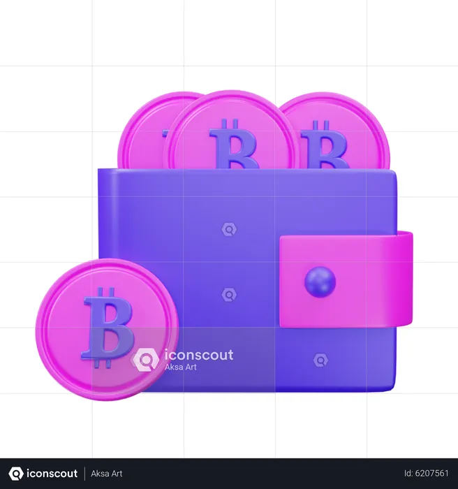 Carteira Bitcoin  3D Icon