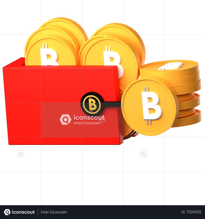 Carteira Bitcoin  3D Icon