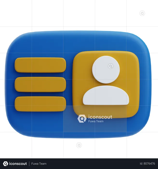 Carteira de identidade  3D Icon