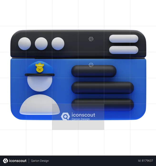 Carteira de identidade da polícia  3D Icon