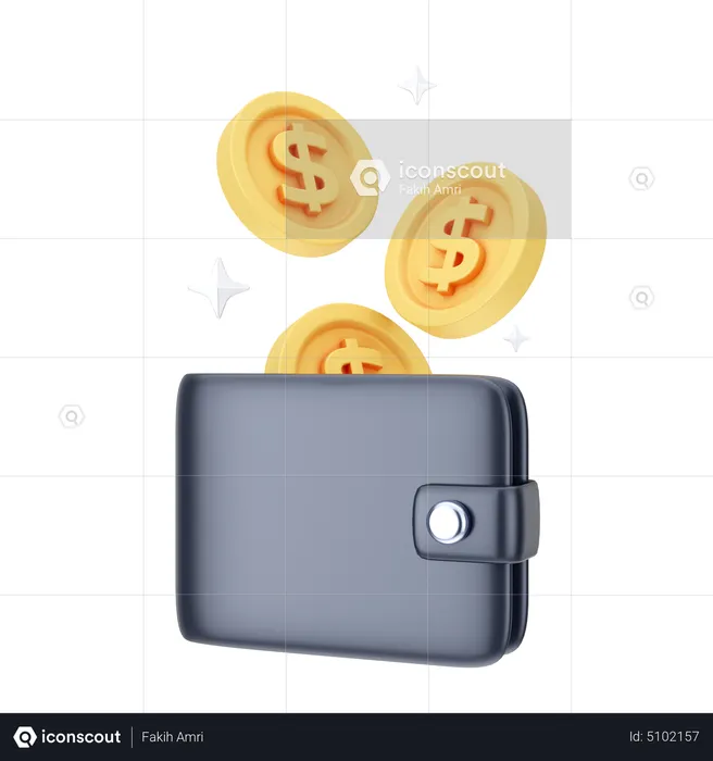 Carteira de dólar  3D Icon