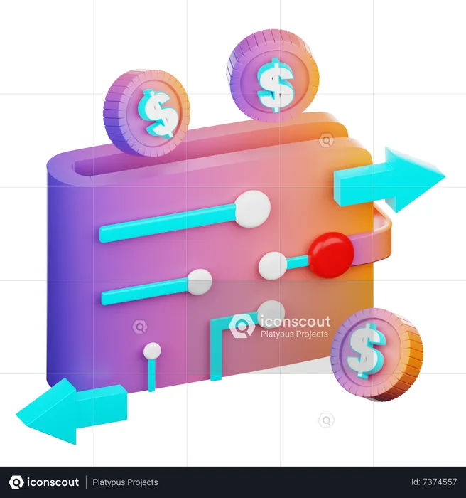 Carteira E  3D Icon