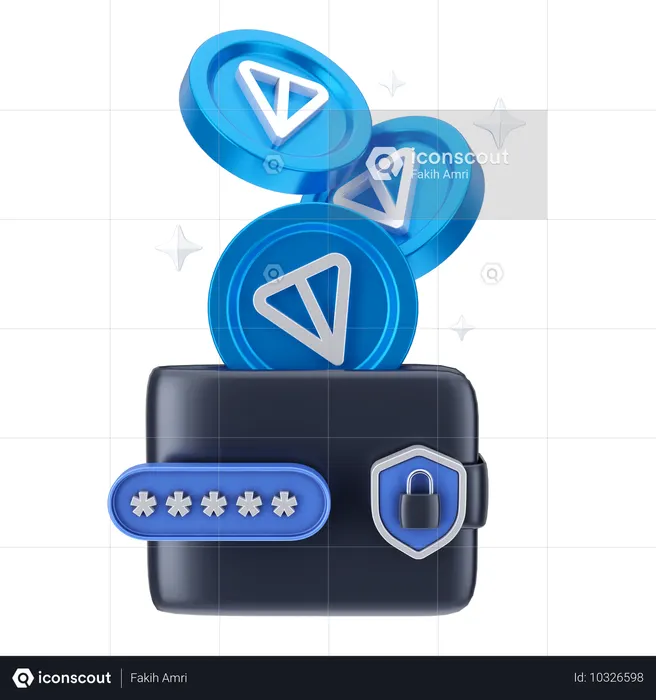 Segurança da carteira  3D Icon