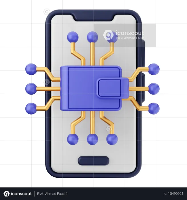 Carteira smartphone  3D Icon