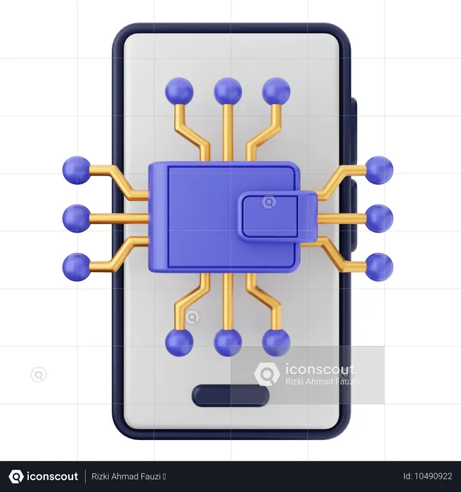 Carteira smartphone  3D Icon