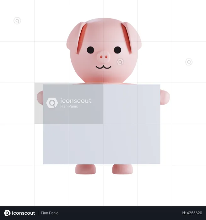 Cartel de explotación de cerdo  3D Illustration