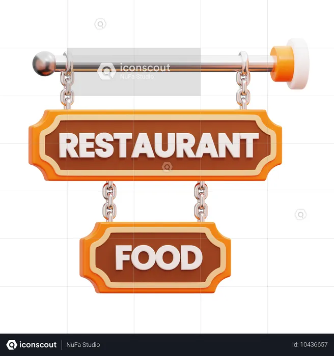 Tablero de la muestra del restaurante  3D Icon