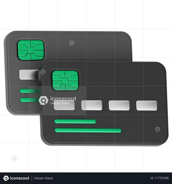 Cartões de crédito  3D Icon