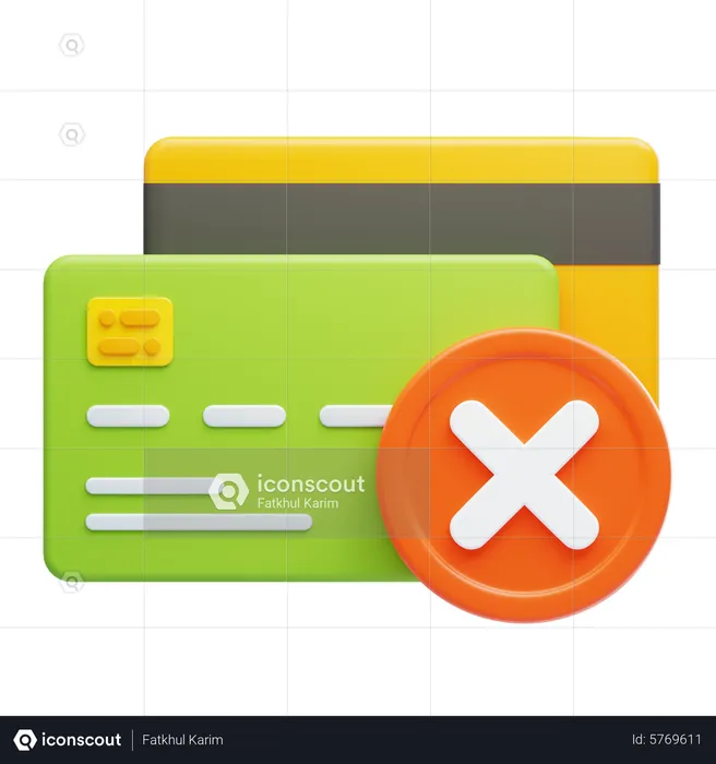 Cartões de crédito recusados  3D Icon