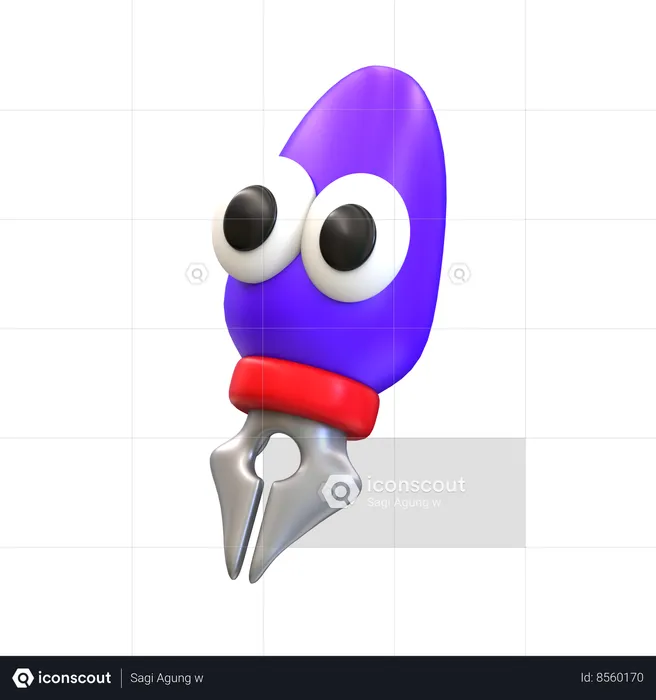 Cartoon Ink Pen  3D Icon