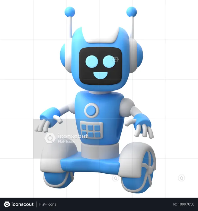 Cartoonish Robot  3D Icon