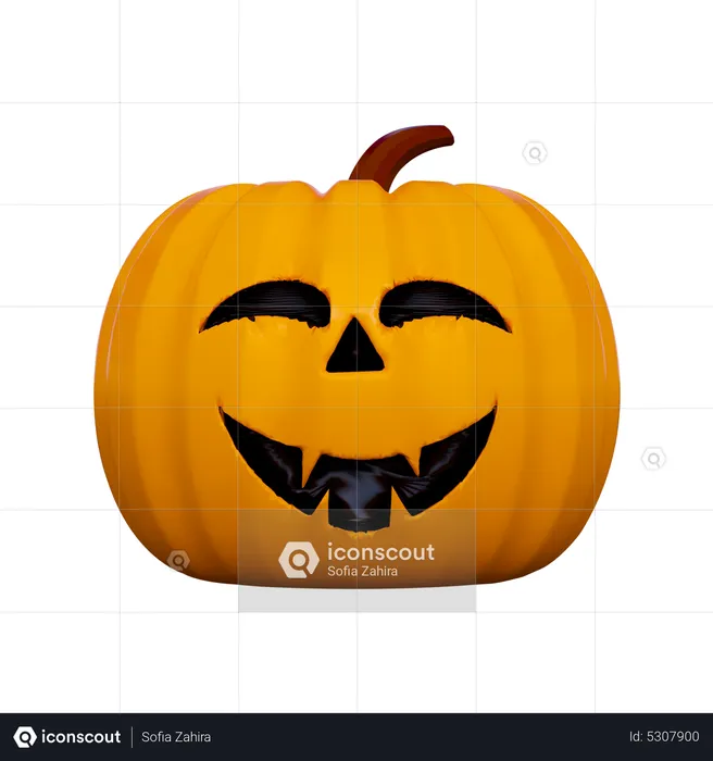 Carved Pumpkin  3D Icon