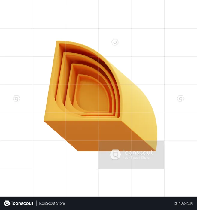 Carved Semi Arc  3D Icon