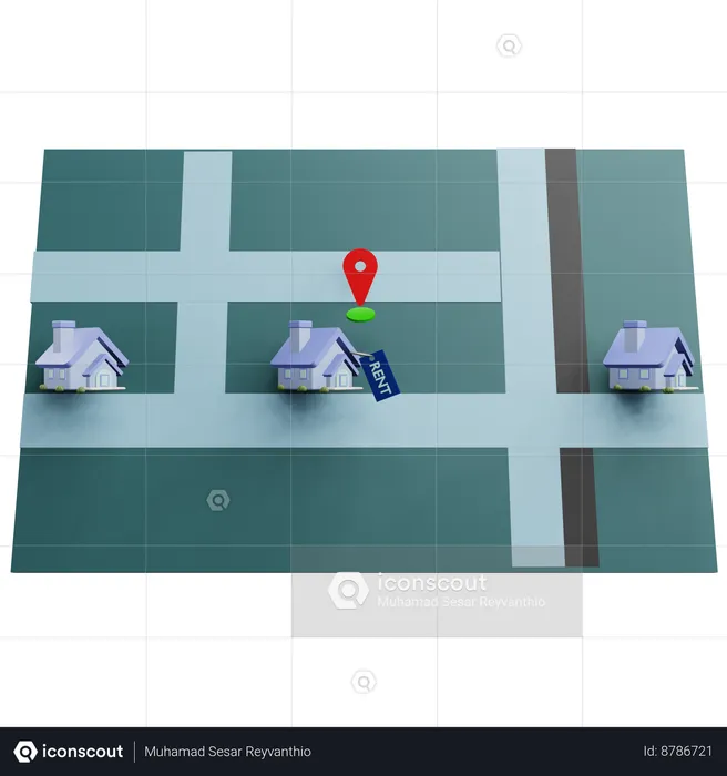 Ubicación de alquiler de casa  3D Icon