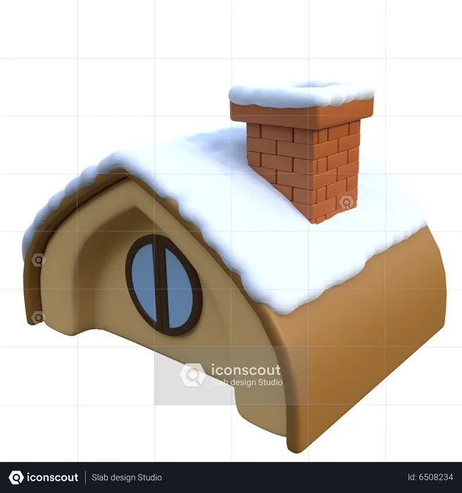 Chimenea de la casa  3D Icon