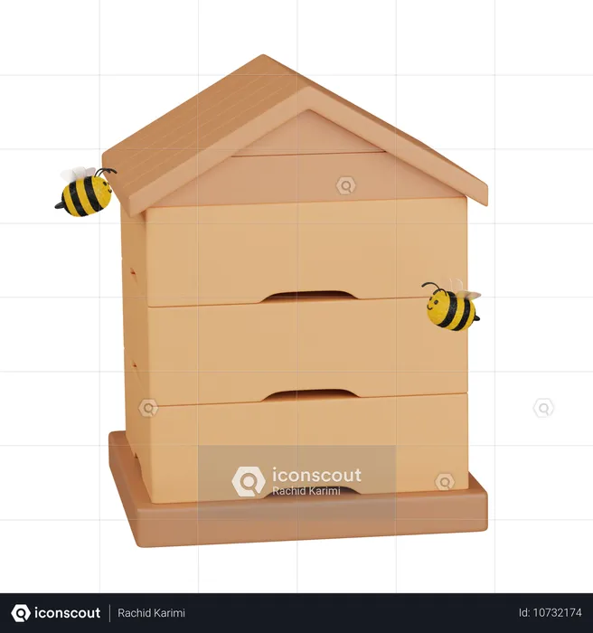 Casa de abejas  3D Icon