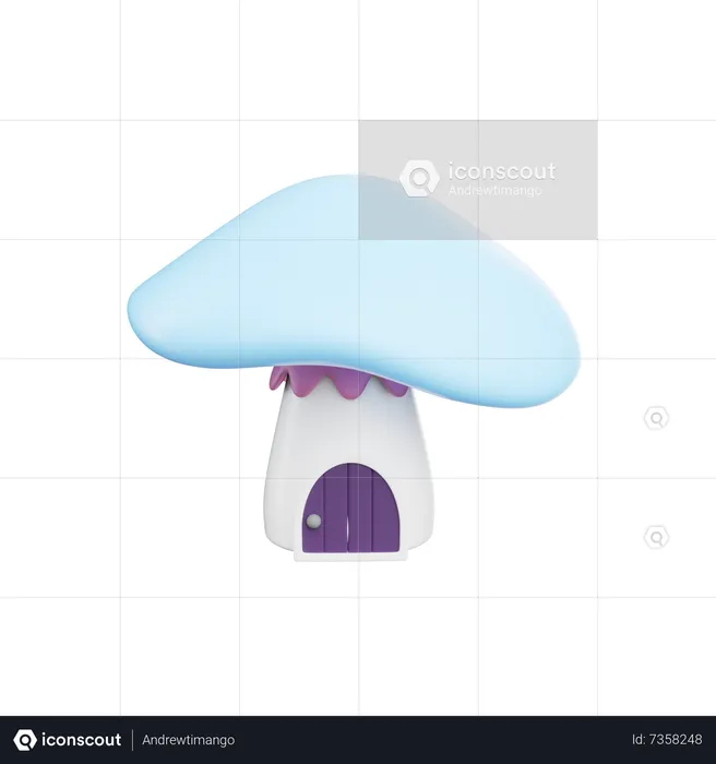 Casa de cogumelo  3D Illustration