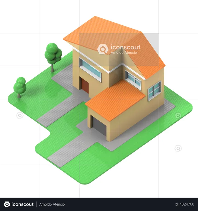 Casa de fazenda  3D Illustration