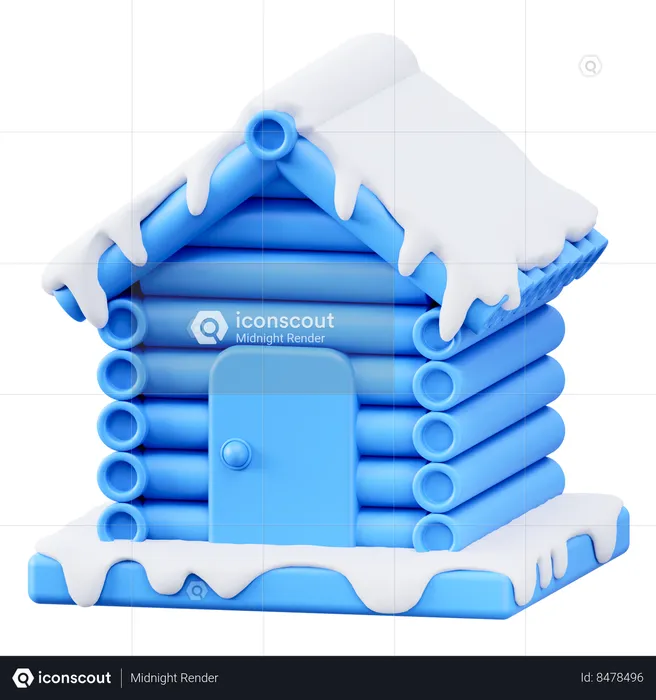 Casa de invierno  3D Icon