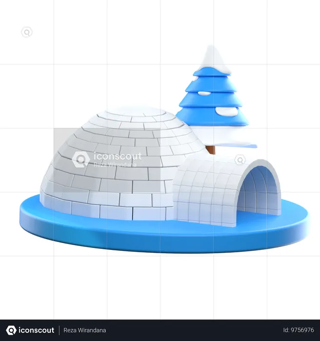 Casa de nieve  3D Icon